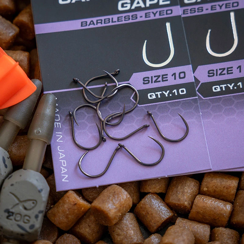 Matrix X9 Carp Wide Gape Barbless Eyed Hooks